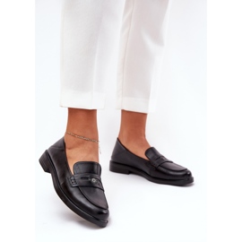 Eleganta kvinnors loafers gjorda av Vincezas naturläder 18100 svart 2