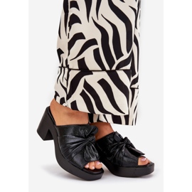 Jezzi Kvinnors flip flops på Eco Leather Post Black svart 1