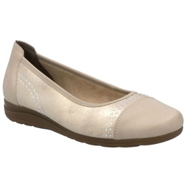 Skor, kvinnors ballerinas rieker l9353-62 beige 19