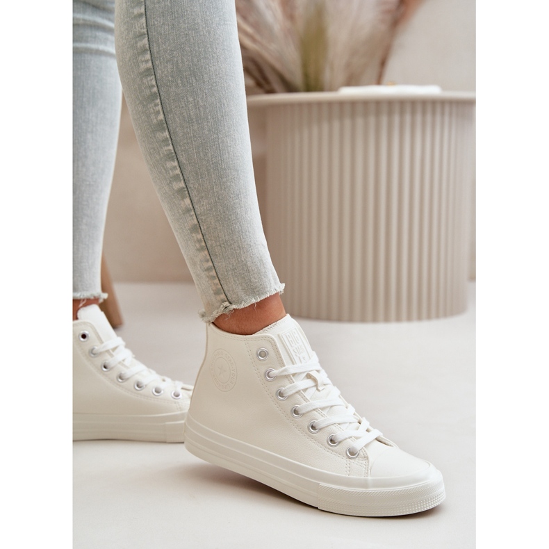 Kvinnors isolerade sneakers med Eco-Leather Big Star OO274932 vit 4