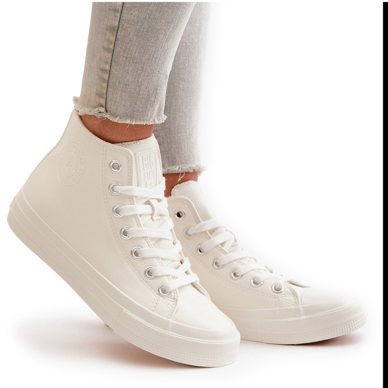 Kvinnors isolerade sneakers med Eco-Leather Big Star OO274932 vit 6