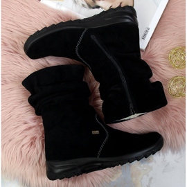 Isolerade läderstövlar för kvinnor RIEKER Z7171-01 svart 1