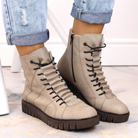 Bekväma dambeige isolerade stövlar Rieker Y3420-60 1