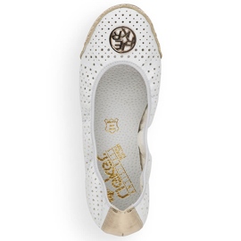 Vita genombrutna ballerinor för kvinnor Rieker 41459-80 2