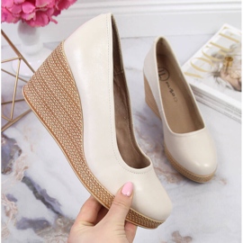 Beige kilpumpar i läder Filippo DP3521 2