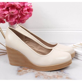 Beige kilpumpar i läder Filippo DP3521 3