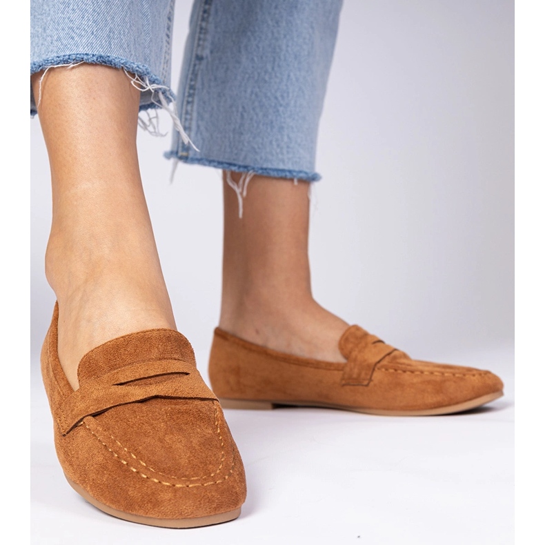 Bruna eleganta loafers från Ekozamsz 2