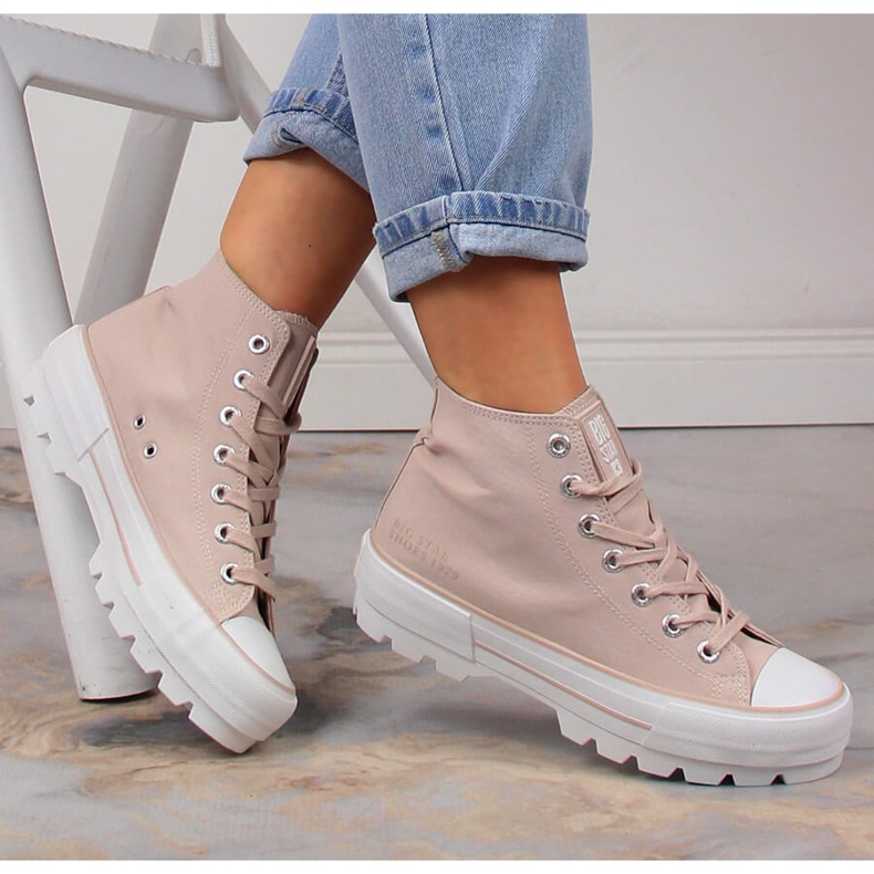 Naken Big Star Sneakers för kvinnor LL274157 beige 1