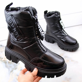 Svarta Filippo DBT4960 isolerade snöstövlar med dragkedja för kvinnor 1