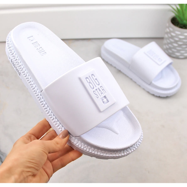 Vita plattformsflipflops för kvinnor Big Star LL274428 1