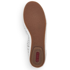 Skinnbekväma genombrutna ballerinaskor för kvinnor, vita Rieker 41460-80 2