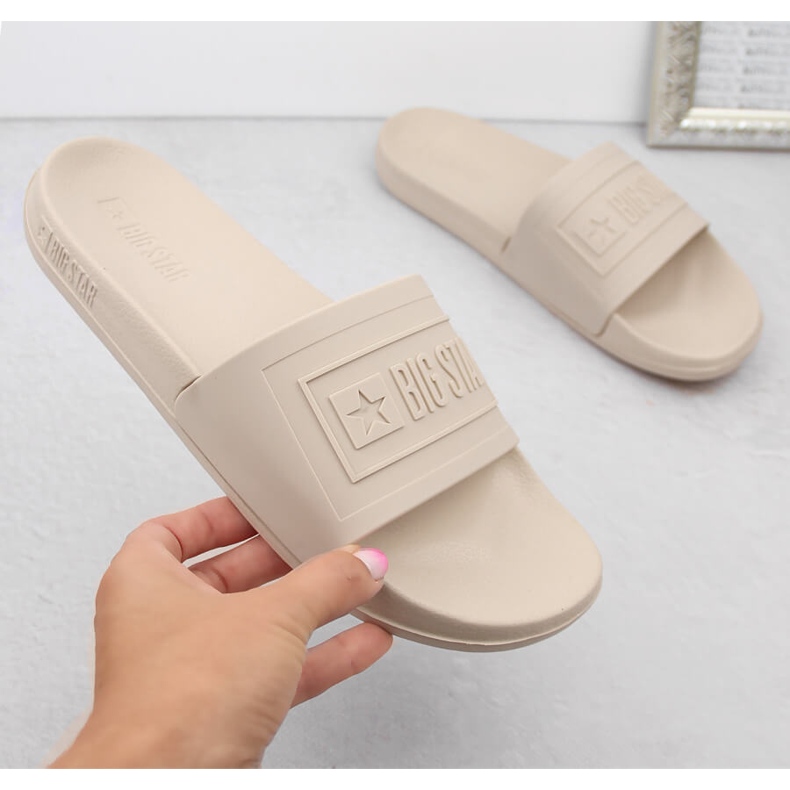Beige sportflipflops för damer Big Star OO274035 1