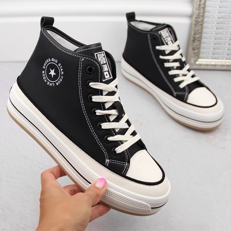 Plattsneakers för dam, lätt isolerade, svarta Big Star OO274062 1