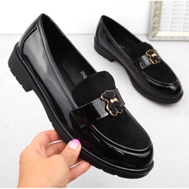 Dam loafers med nalle, svart S.Barski HY42-399A 1
