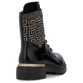 Bekväma damisolerade svarta ankelboots Rieker 72607-00 1