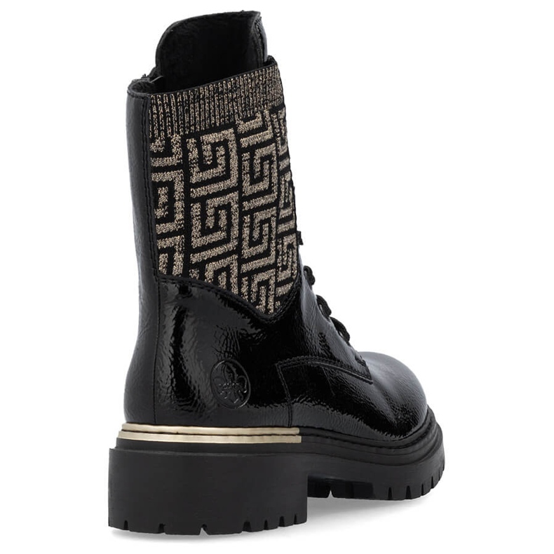 Bekväma damisolerade svarta ankelboots Rieker 72607-00 1