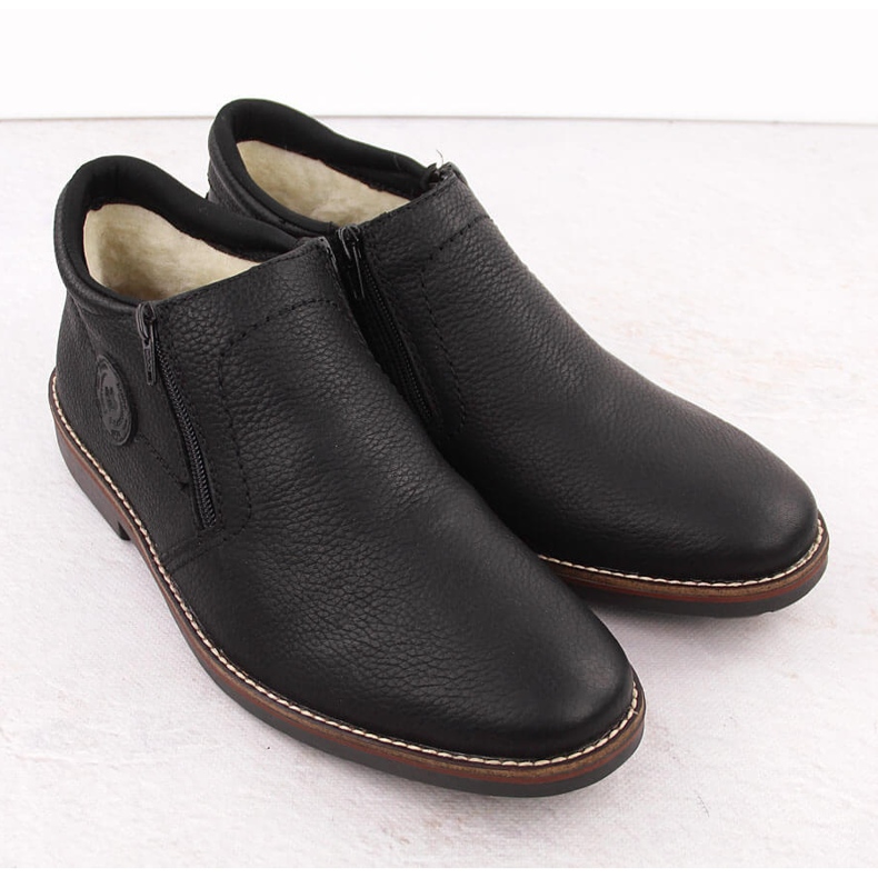 Isolerade läderstövlar för män, svarta, Rieker 15399-00 2