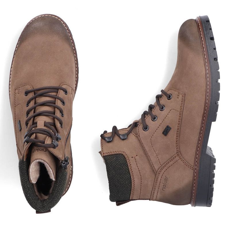 Vattentäta herrstövlar i läder, isolerade bruna Rieker F3612-24 1