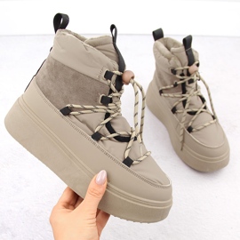 Snöskor för kvinnor med plattform, beige Potocki 72302 1