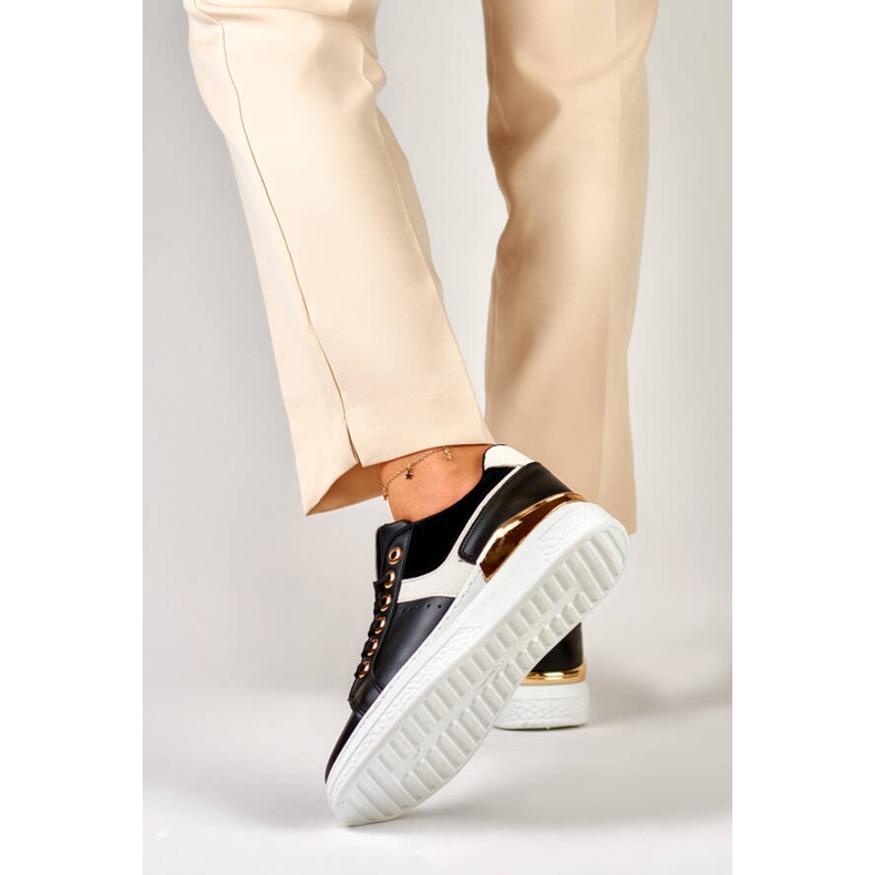 Plattsneakers för dam, svarta JF3060B 2