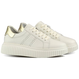 Damsportskor i läder på plattform, beige GD-RS2007BE 1