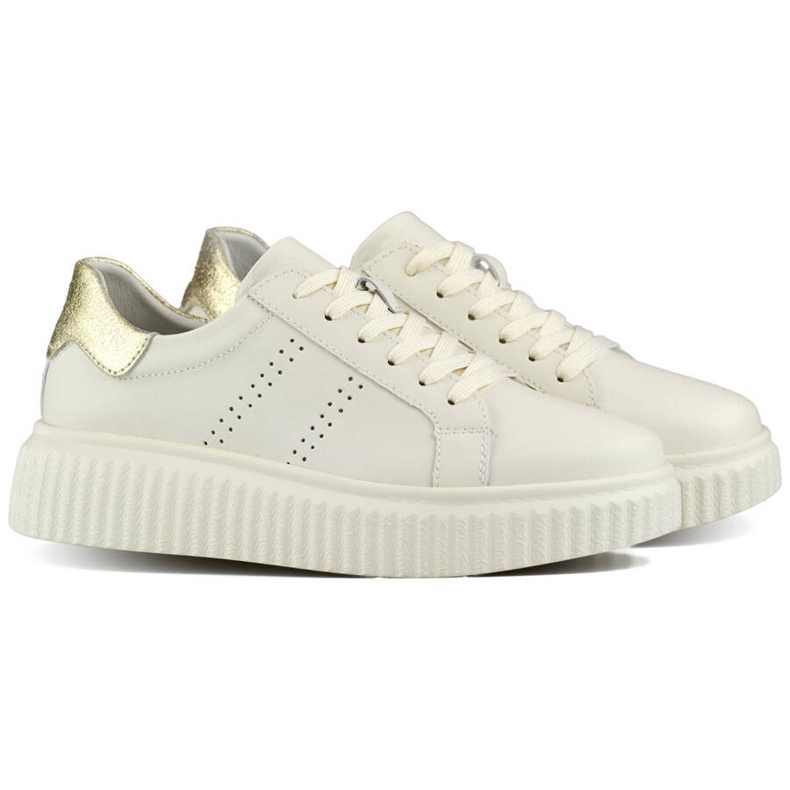 Damsportskor i läder på plattform, beige GD-RS2007BE 1