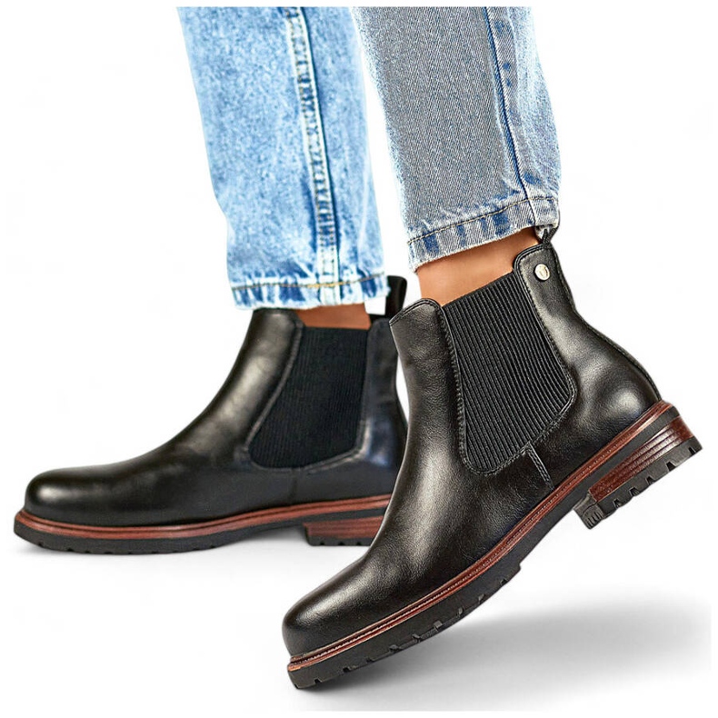 Isolerade Chelsea-stövlar för kvinnor, svarta GD-WL71B 1