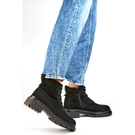 Isolerade stövlar i mocka för kvinnor, svarta A5201B 2