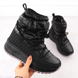 Svarta Filippo DBT6647 slip-on snökängor för kvinnor med plattform 1