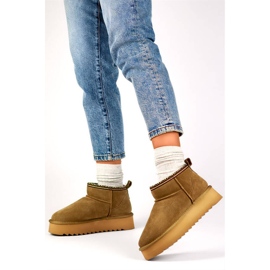 Skinnstövlar för kvinnor, bruna snöstövlar i mocka YU9001KH 2