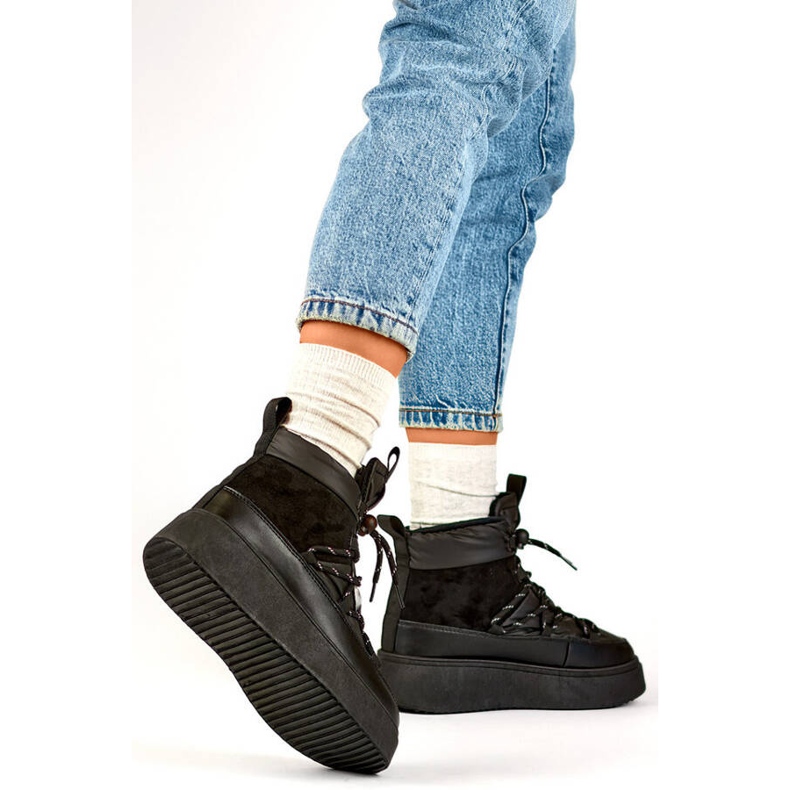 Snöskor för kvinnor med tjock sula, svart 24-72302B 2