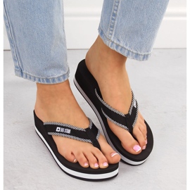Svarta wedge flipflops för kvinnor Big Star NN274A727 7