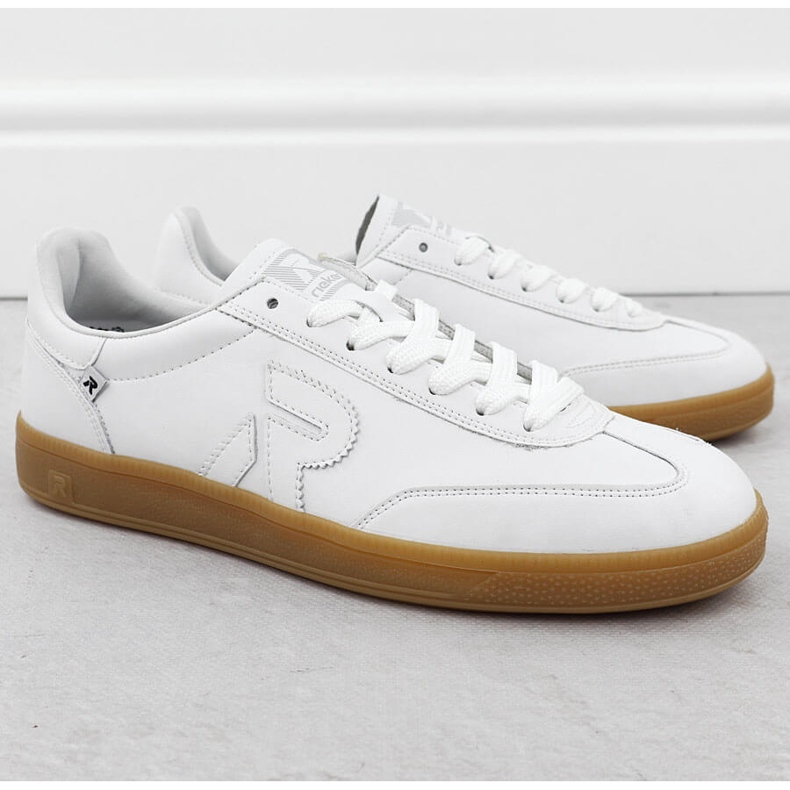 Läderskor kvinnors vita rieker w2200 sneakers 1