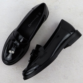 Kvinnors lackerade skor herrar svart potocki sz12369 2