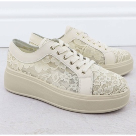 Skor på Beige Lace-plattformen S.Barski HY51-059 2