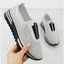 S.Barski Women's Leather Shoes, OpenWork Beige S. Barski LR51-672 1