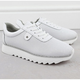 S.Barski Kvinnors läderskor på OpenWork-plattformen Białe S. Barski LR51-629 vit 2