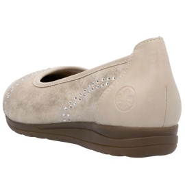 Skor, kvinnors ballerinas rieker l9353-62 beige 25