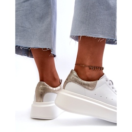 S.Barski Kvinnors lädersneakers på D&amp;A LR568 White Platform vit 3