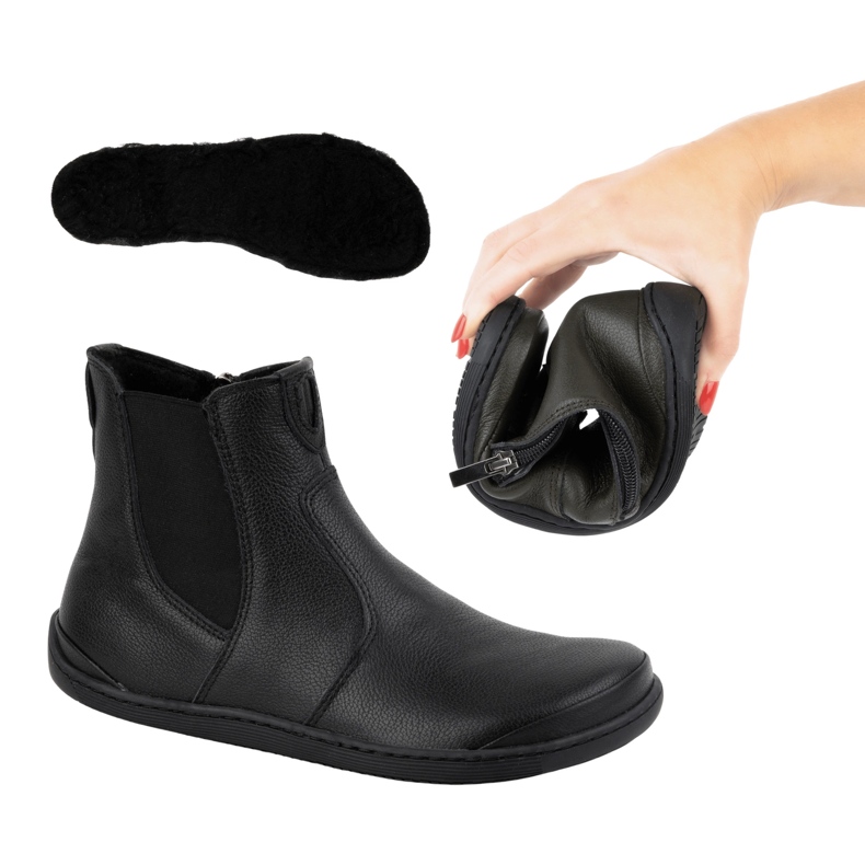 Olivier Barfota Chelsea-stövlar för kvinnor med dragkedja, isolerade 1263, svarta 8