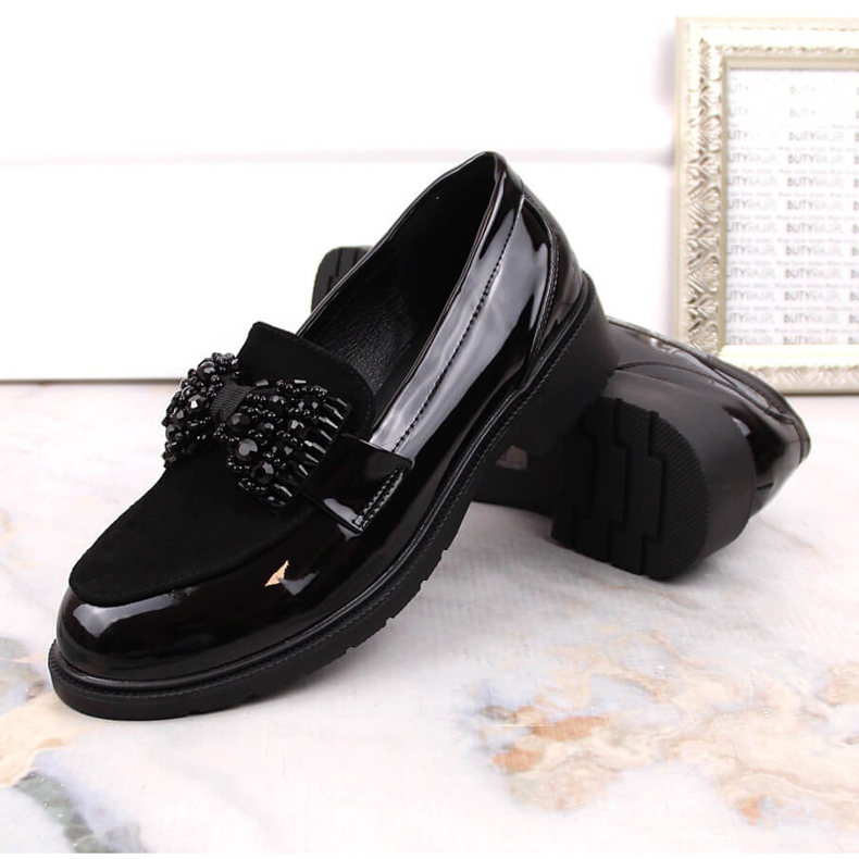 S.Barski Dam loafers lackade lords med rosett svart S. Barski 2