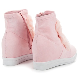 Wedge Sneakers Med Päls rosa 1