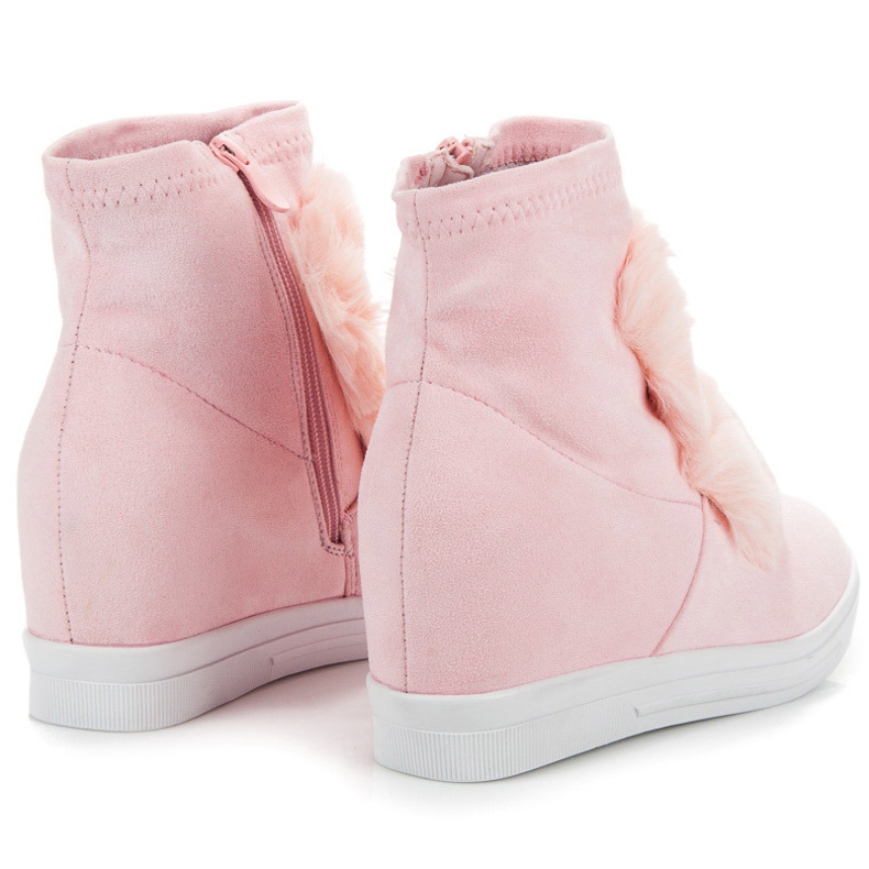 Wedge Sneakers Med Päls rosa 1