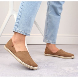 News espadrillor i mocka för kvinnor med taupe-utskärningar Nyheter 24TX02-2416 beige 2