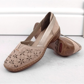 Skinnbekväma sommarskor för damer, beige Rieker 41356-60 15