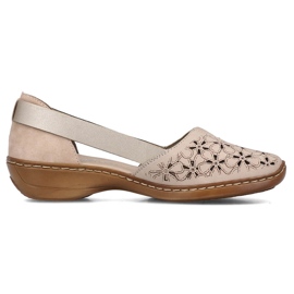 Skinnbekväma sommarskor för damer, beige Rieker 41356-60 20