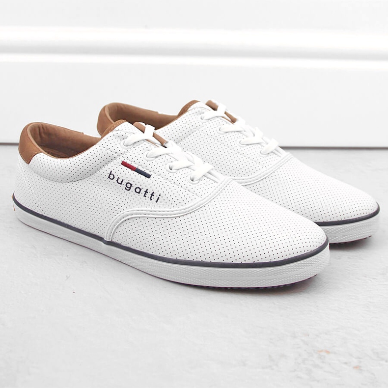 Bekväma vita sportskor för män Bugatti NN153418 1