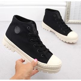 Black Big Star OO274008 ankelhöga sneakers med snörning svart 1