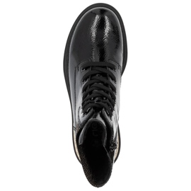 Bekväma damisolerade svarta ankelboots Rieker 72607-00 2