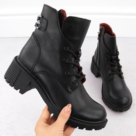 Ankelstövlar i svart läder för dam Filippo DBT6491 1